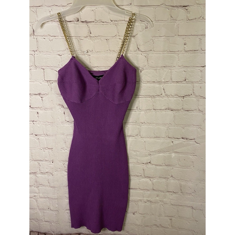 Women‎ Purple Chain Strap VIOLET MINI Sweater DRESS Size Small